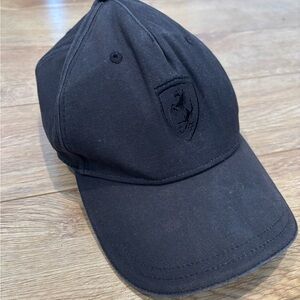 Ferrari Black Embroidered Cap